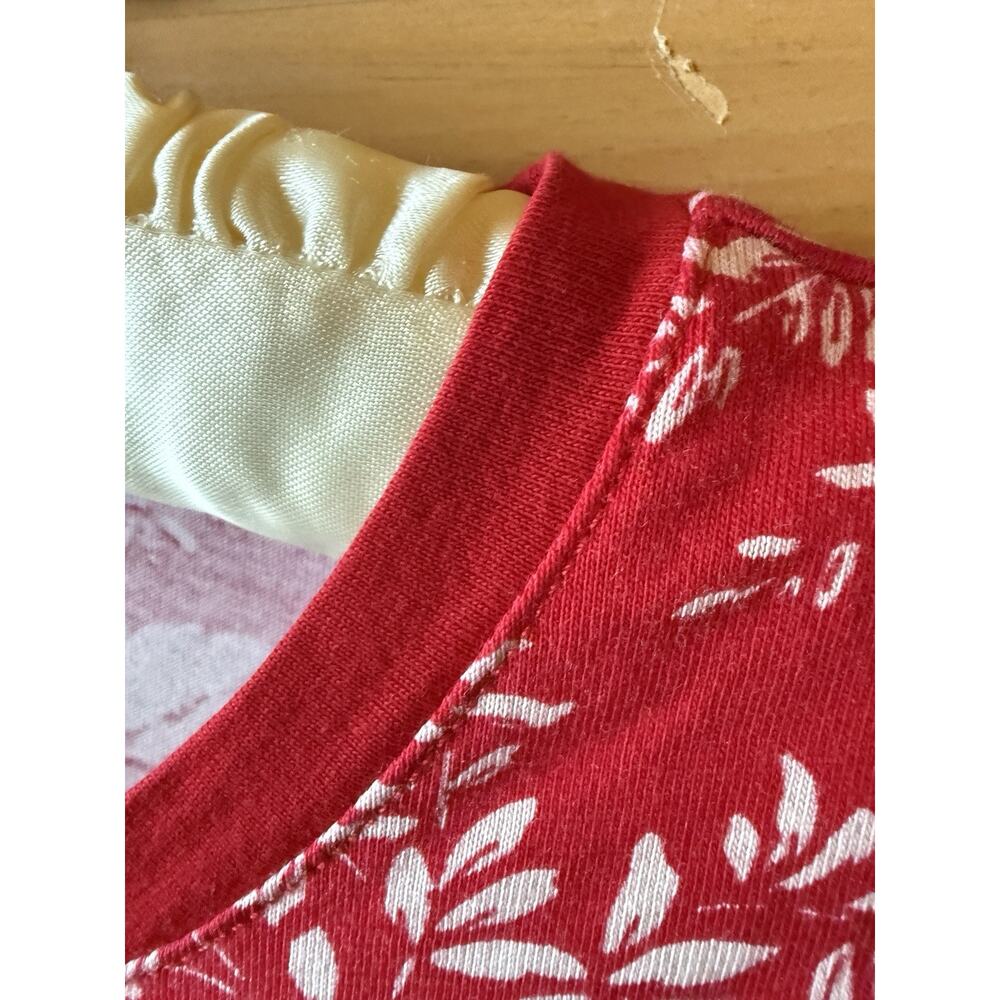 Lands End Red toile ladies small top Relaxed Fit Long Sleeve - Picture 4 of 7